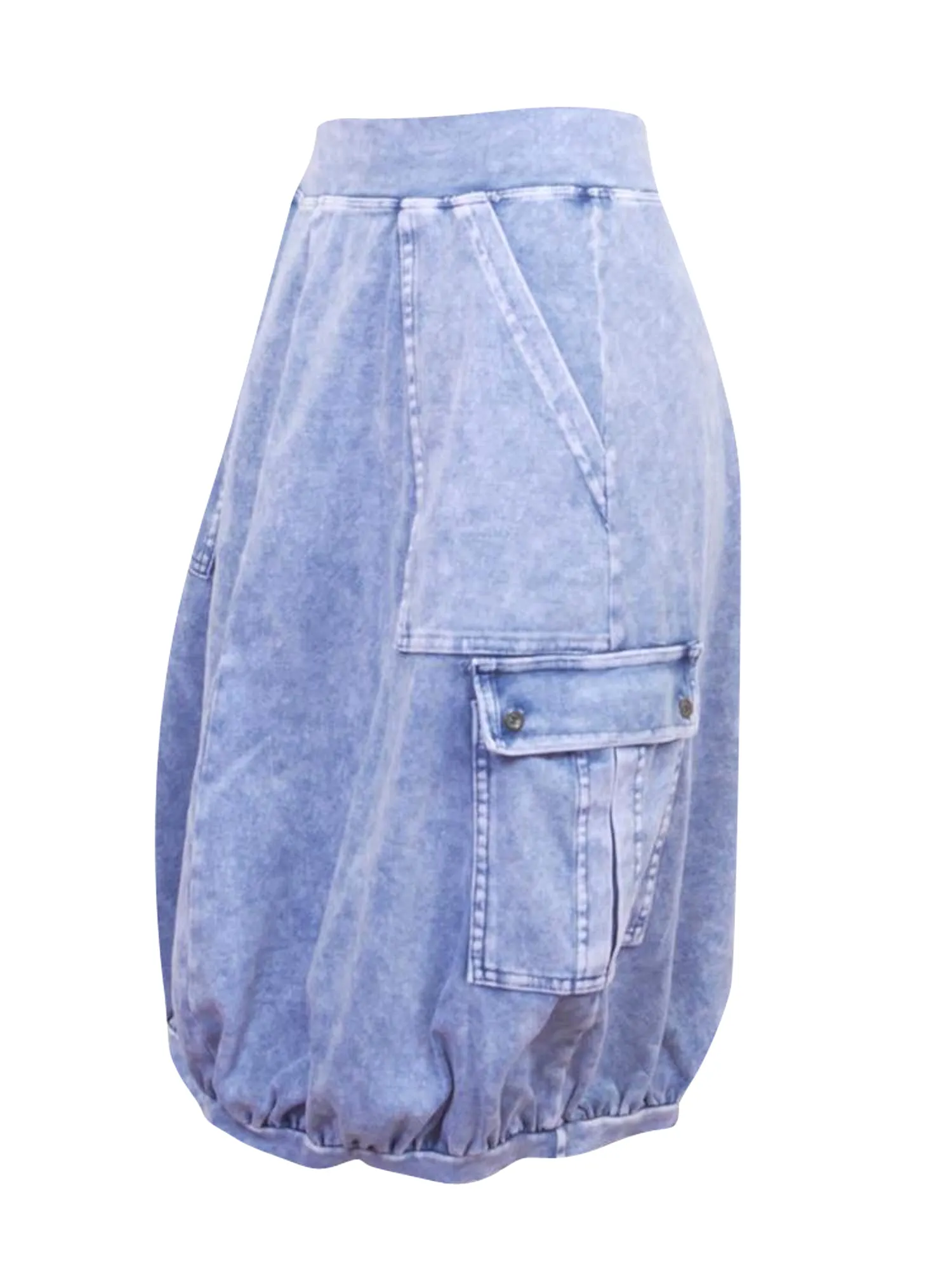 Hard Tail Cargo Pocket Bubble Skirt B-153