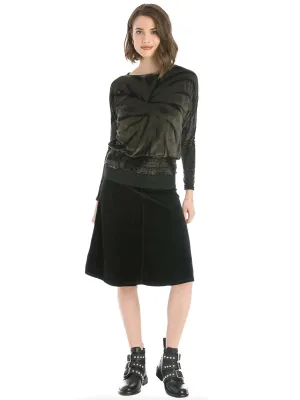 Hard Tail Velour Flair Skirt V-127