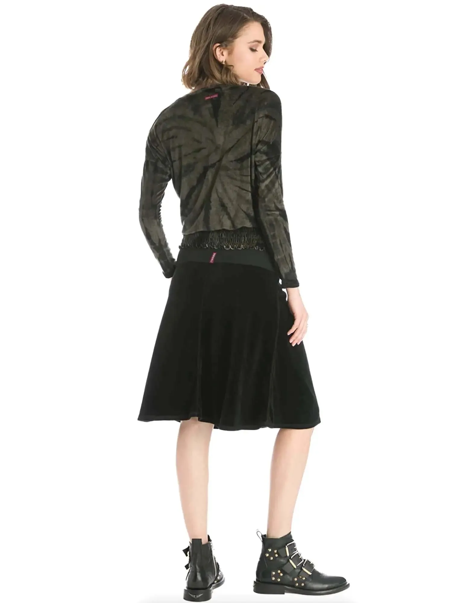 Hard Tail Velour Flair Skirt V-127