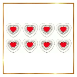 Heart-Shaped Rhinestone Metal Buttons(Pack of 8 Buttons)