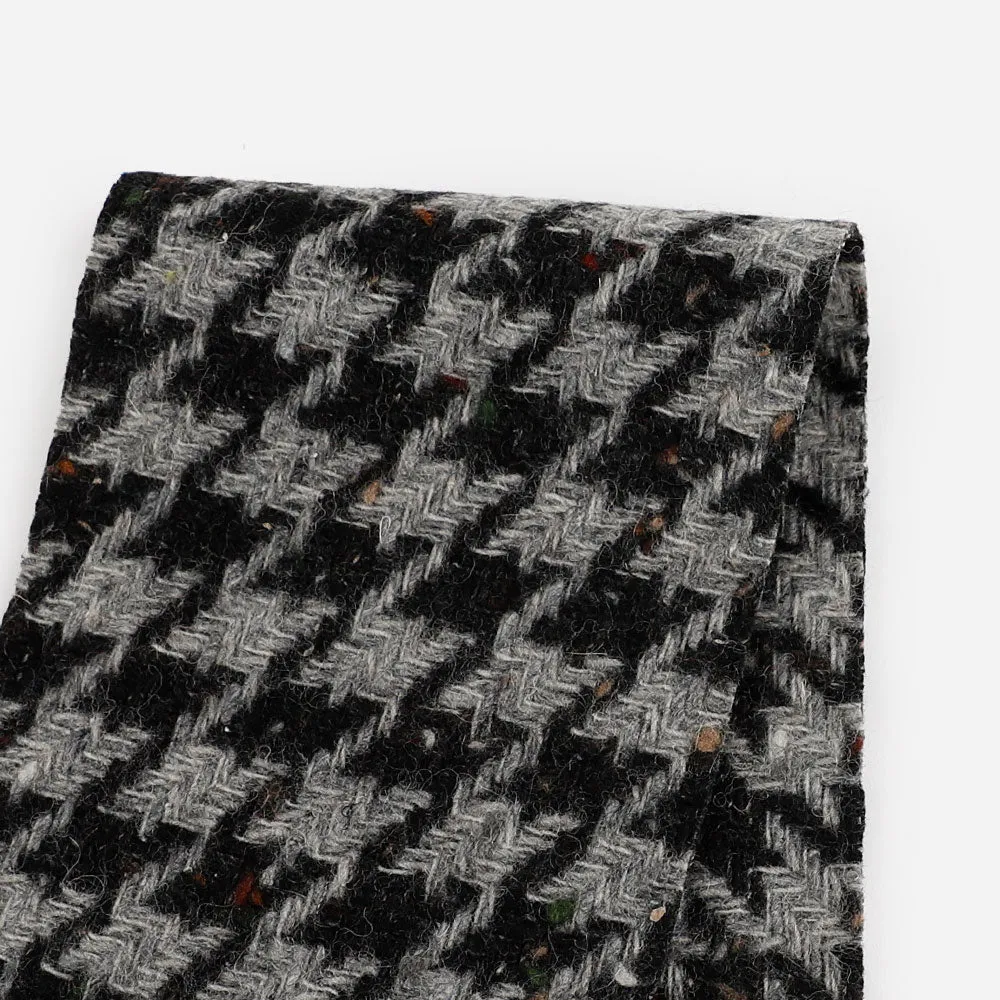 Houndstooth Wool Blend Coating - Grey Fleck