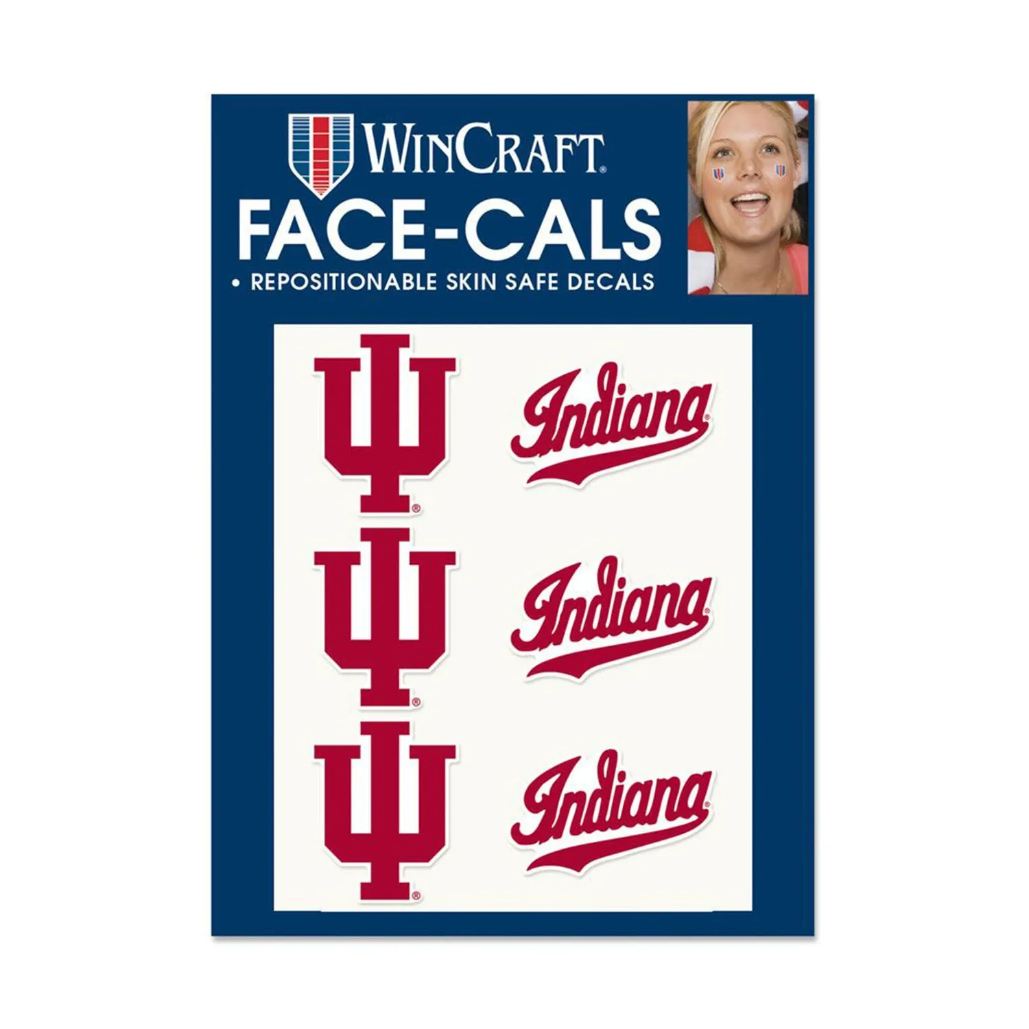 Indiana Hoosiers Trident   Script Crimson Face Cals