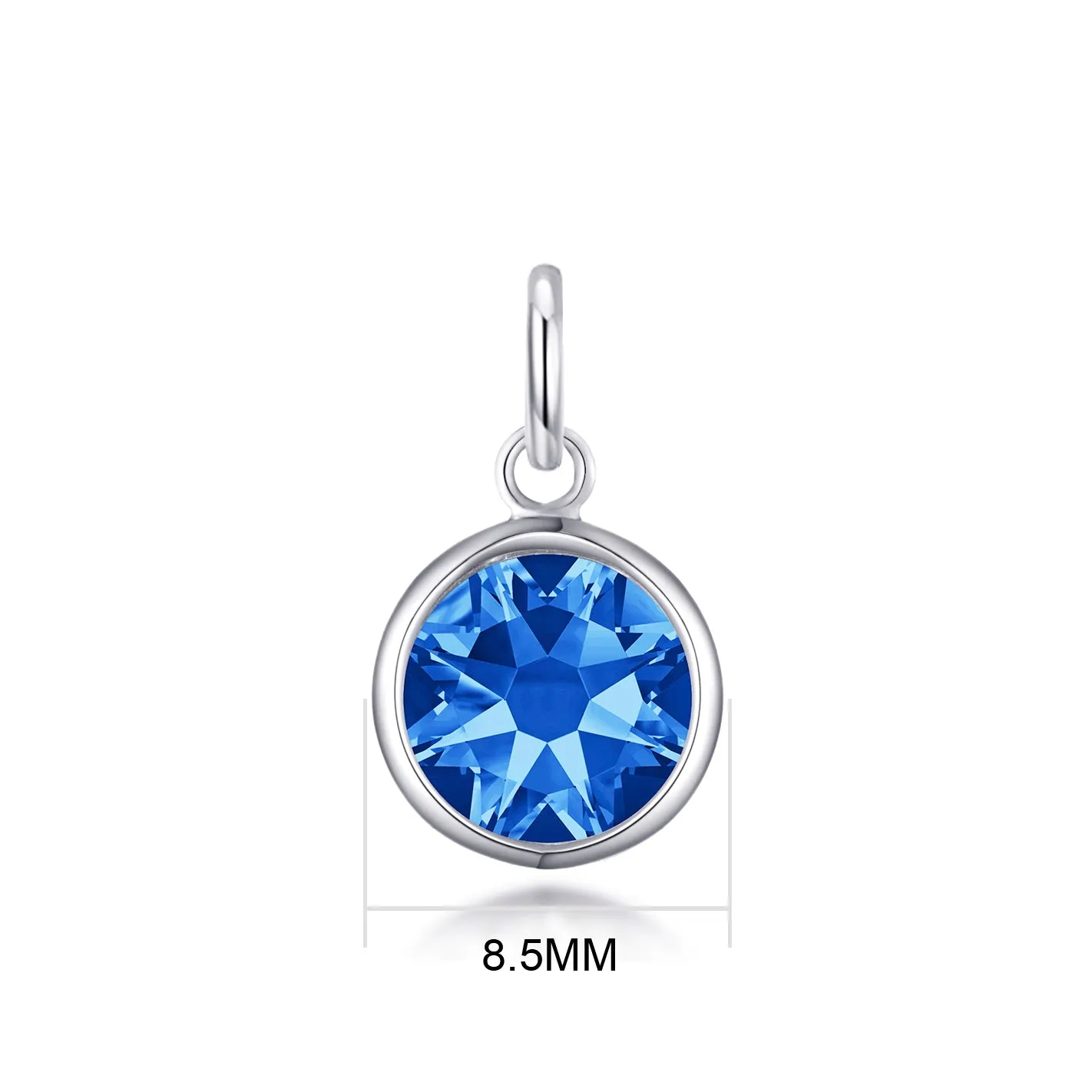 Initial M Necklace with Birthstone Charm Created with Zircondia® Crystals