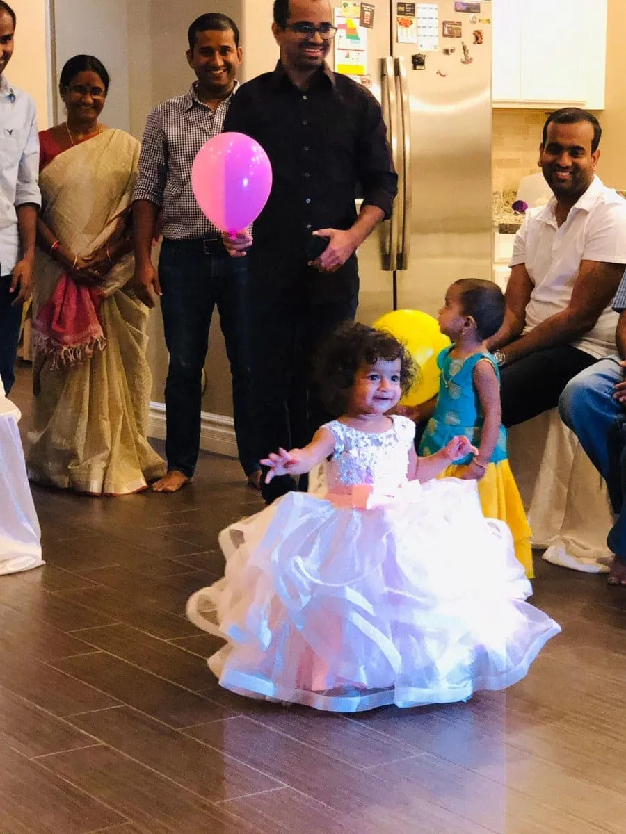 Ivory Layered Gown with Complimentary Hair Accessory