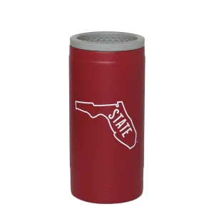 Logo Brands Vault State of Florida Powder Coated Stainless Steel Slim Can Coolie - Crimson