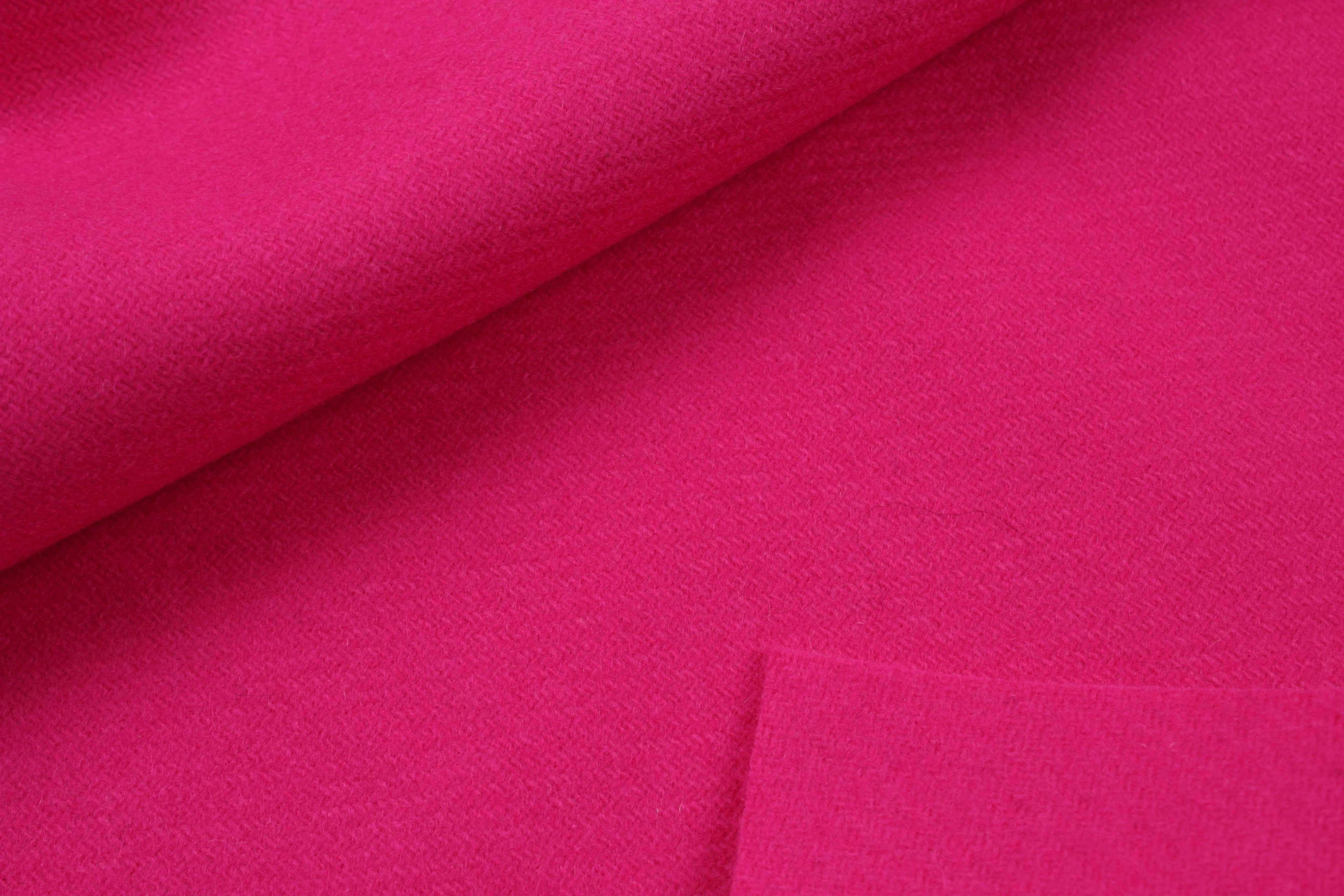 Luxury Brushed Wool Blend for Outwear - Fuchsia