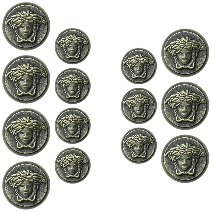 Medusa Metal Shank Buttons(7 Big   7 Small)