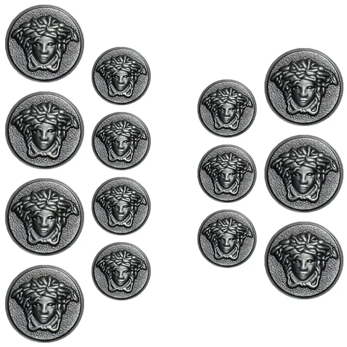 Medusa Metal Shank Buttons(7 Big   7 Small)