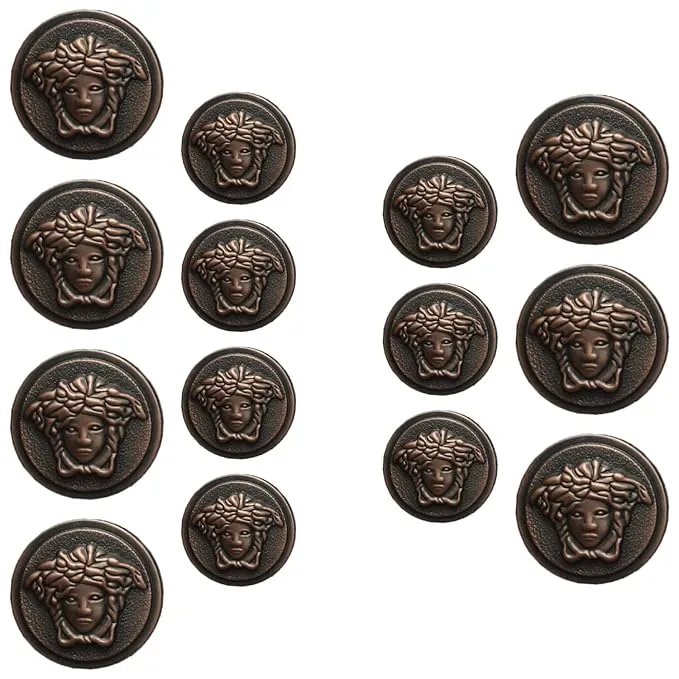 Medusa Metal Shank Buttons(7 Big   7 Small)