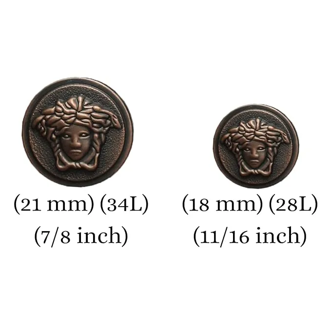 Medusa Metal Shank Buttons(8 Small   4 Big)