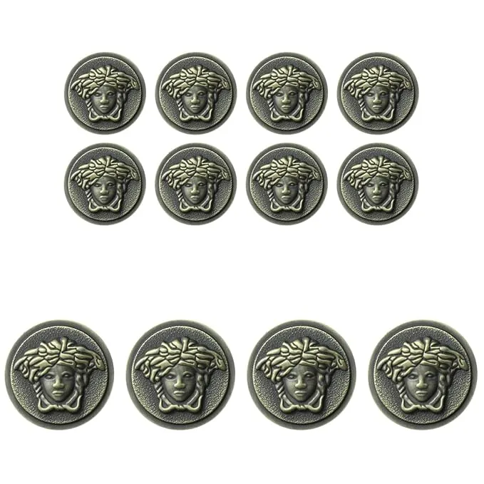 Medusa Metal Shank Buttons(8 Small   4 Big)