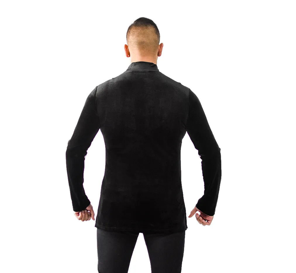 Men's Velvet Long Sleeve Dance Shirt (CW310)