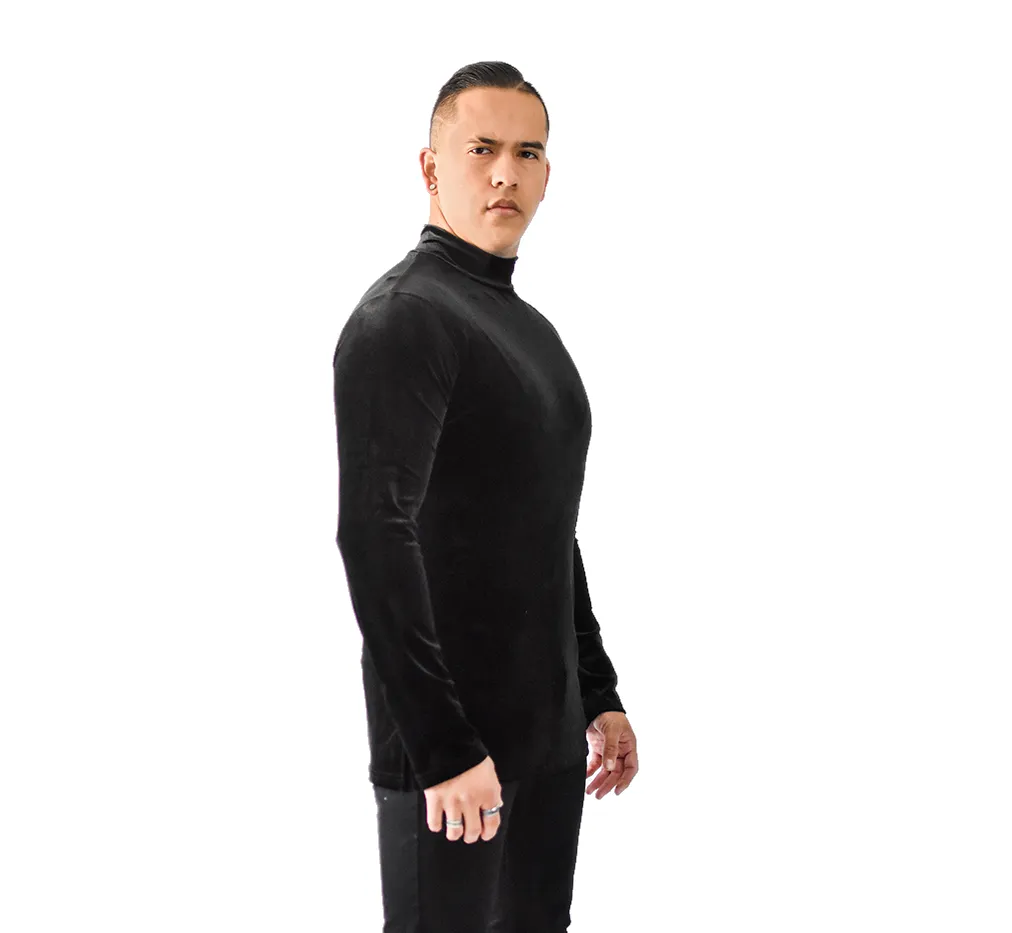 Men's Velvet Long Sleeve Dance Shirt (CW310)