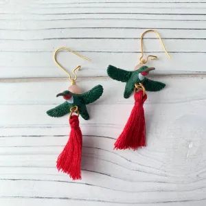 Mini Hummingbird Tassel Earrings