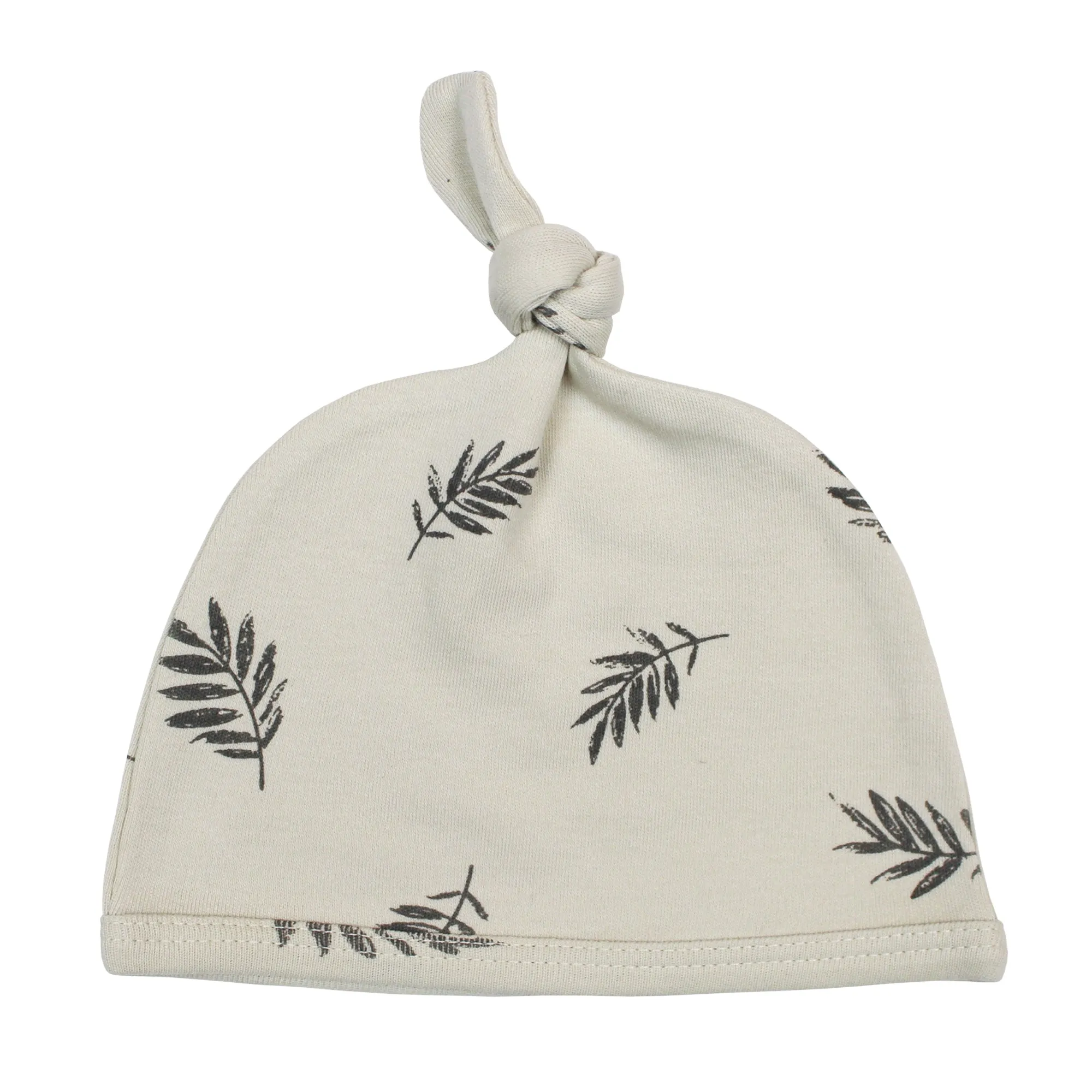 Organic Top-Knot Hat - Fern & Flower Print