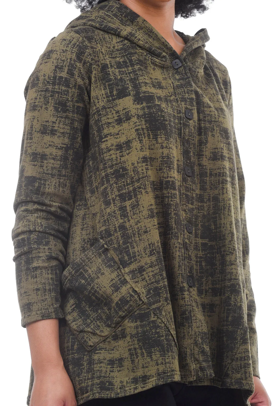 Print Fleece Jacket, Olive