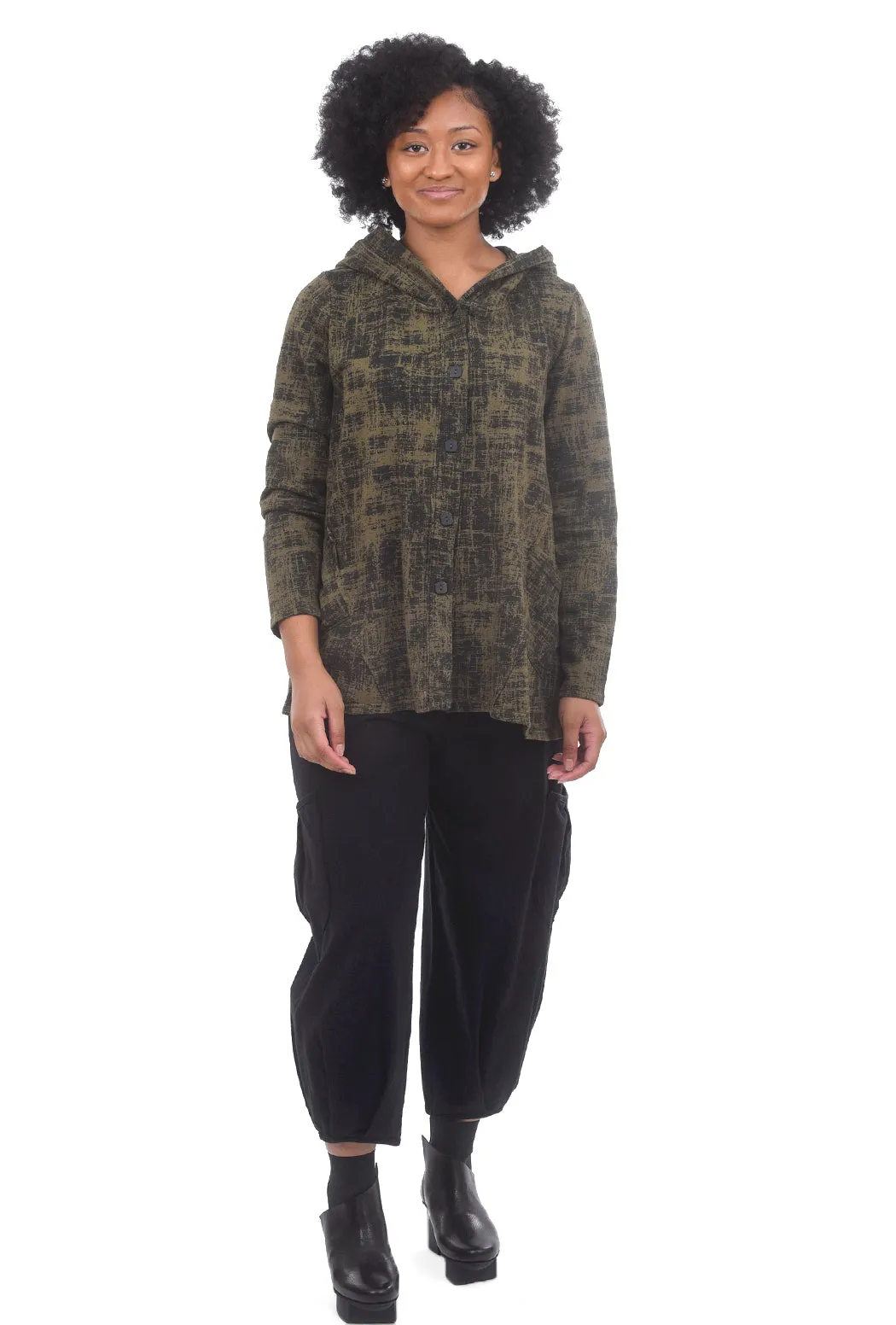 Print Fleece Jacket, Olive