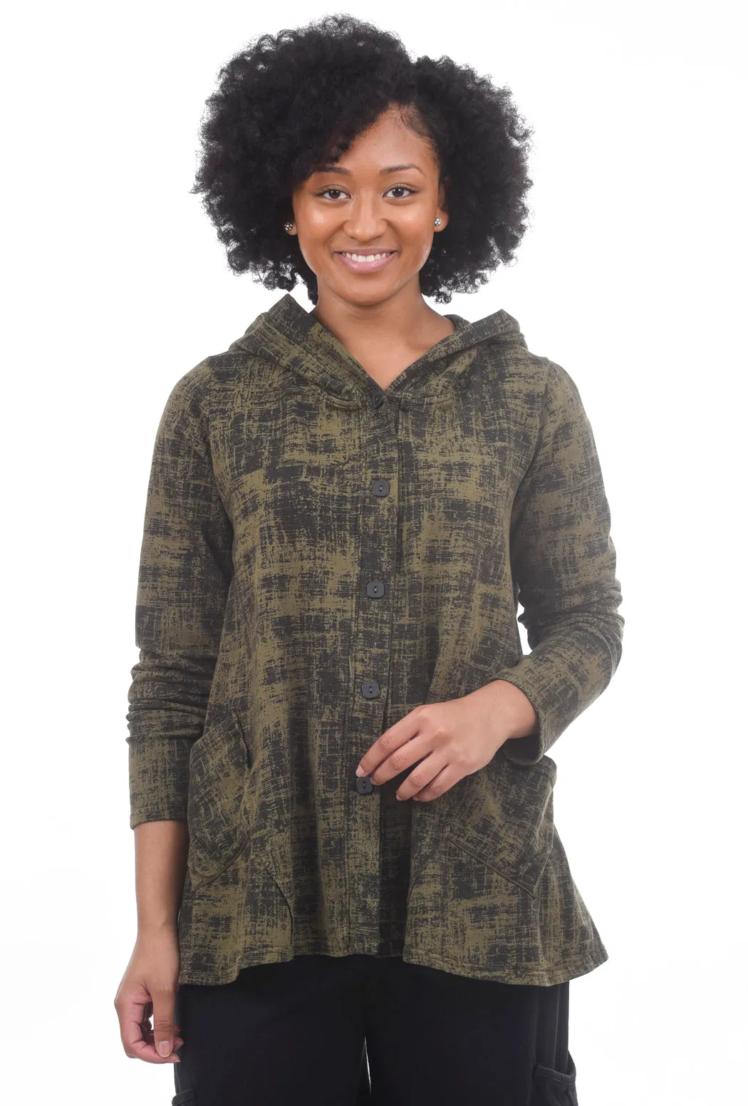 Print Fleece Jacket, Olive