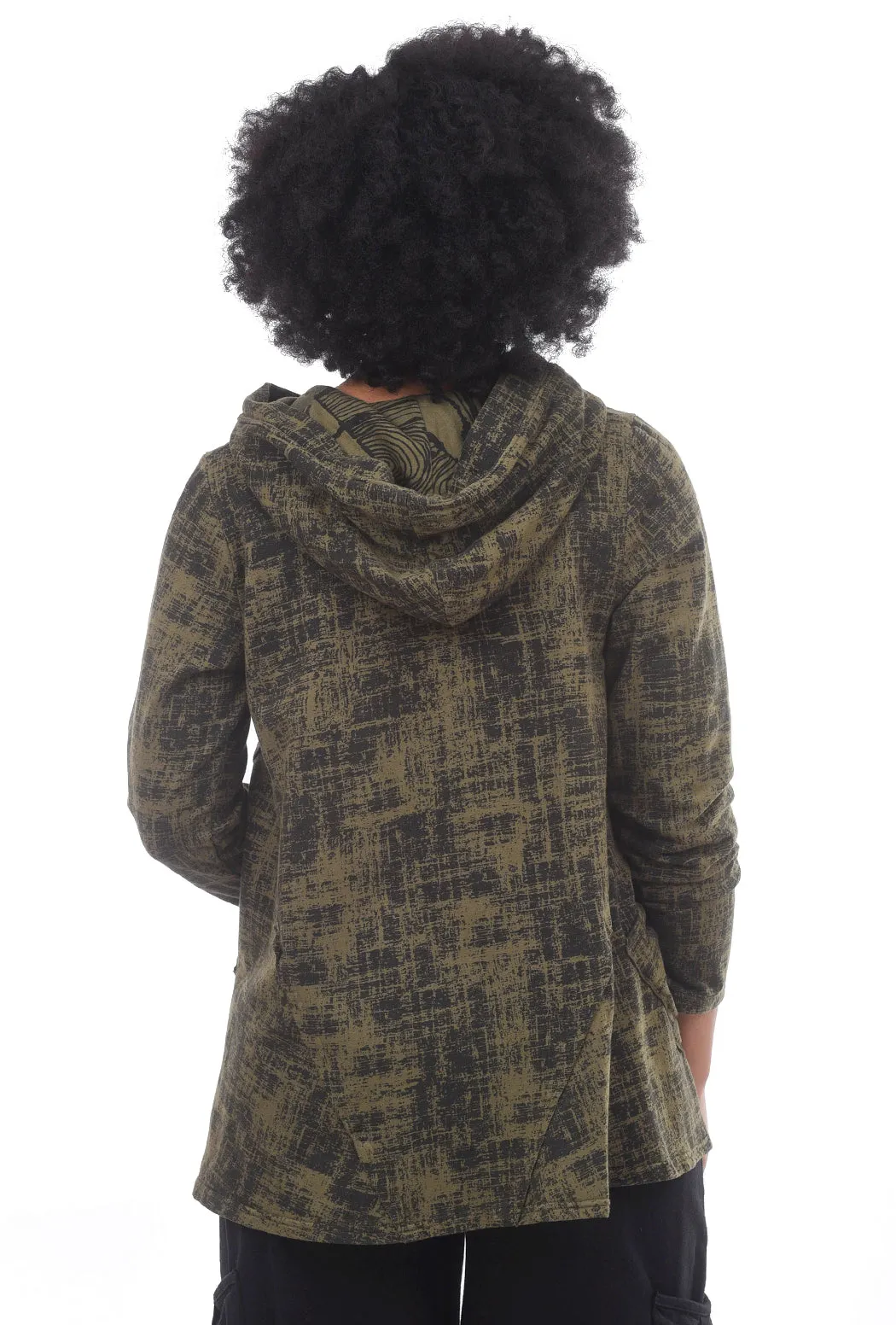 Print Fleece Jacket, Olive