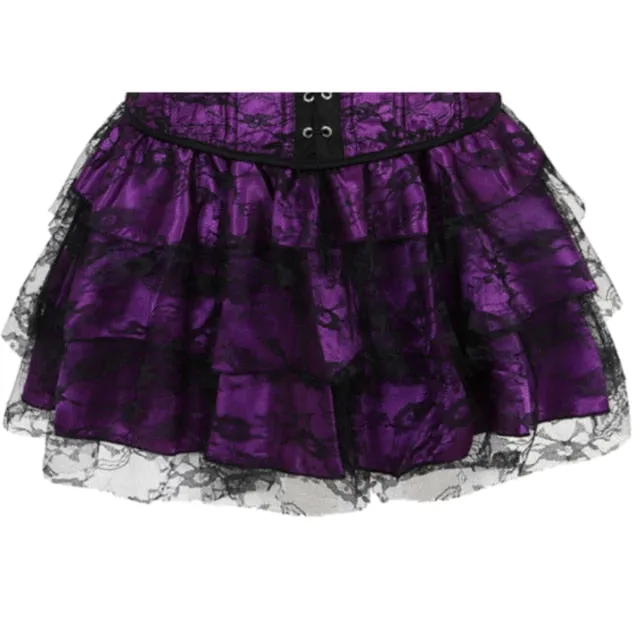 'Serenade' Multi Color Grunge Lace Skirt