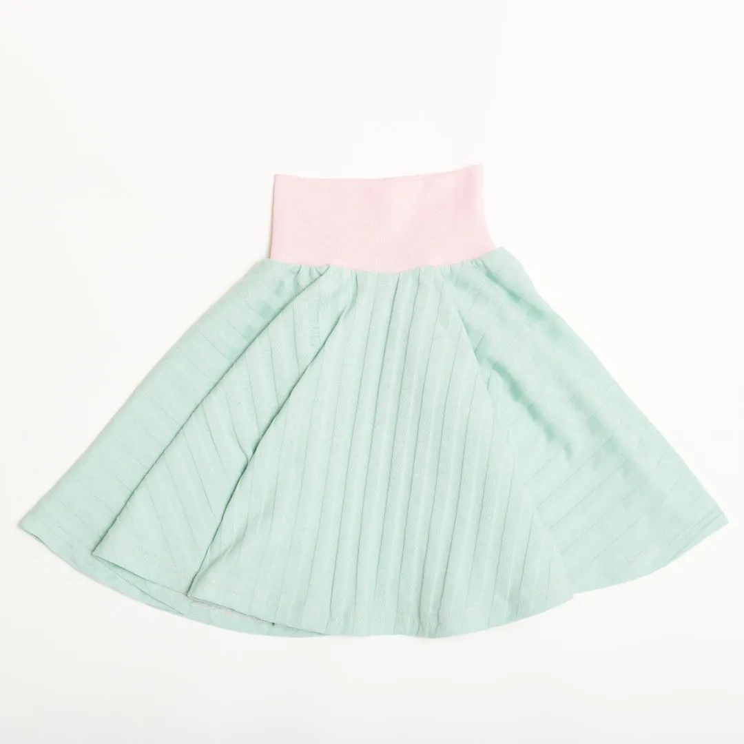 Skirt "Ribbed Jersey Spearmint/Baby Pink"