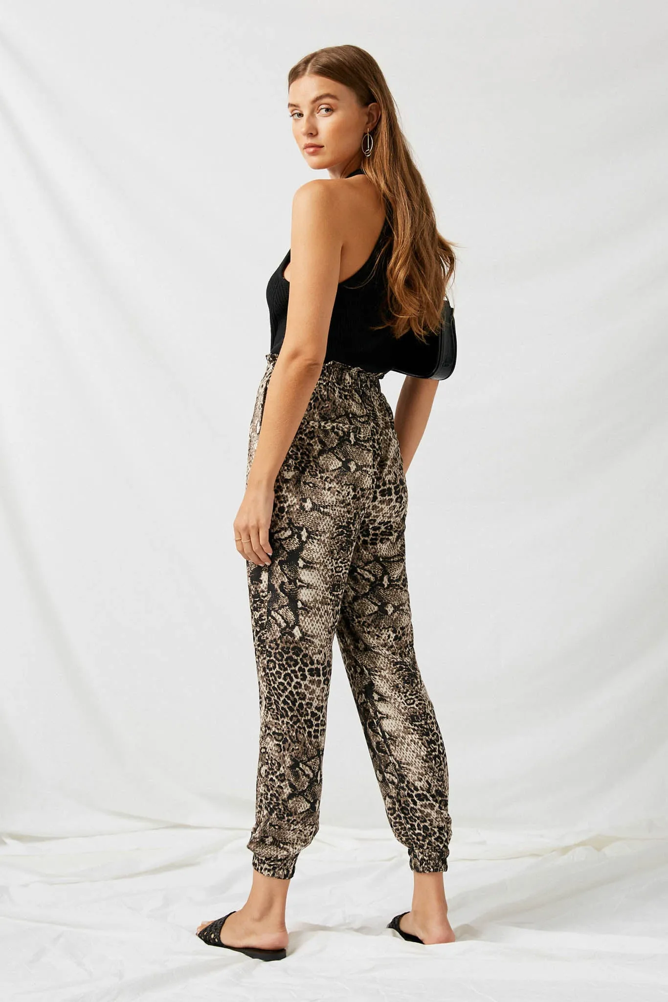 Snake Print Jogger Pants