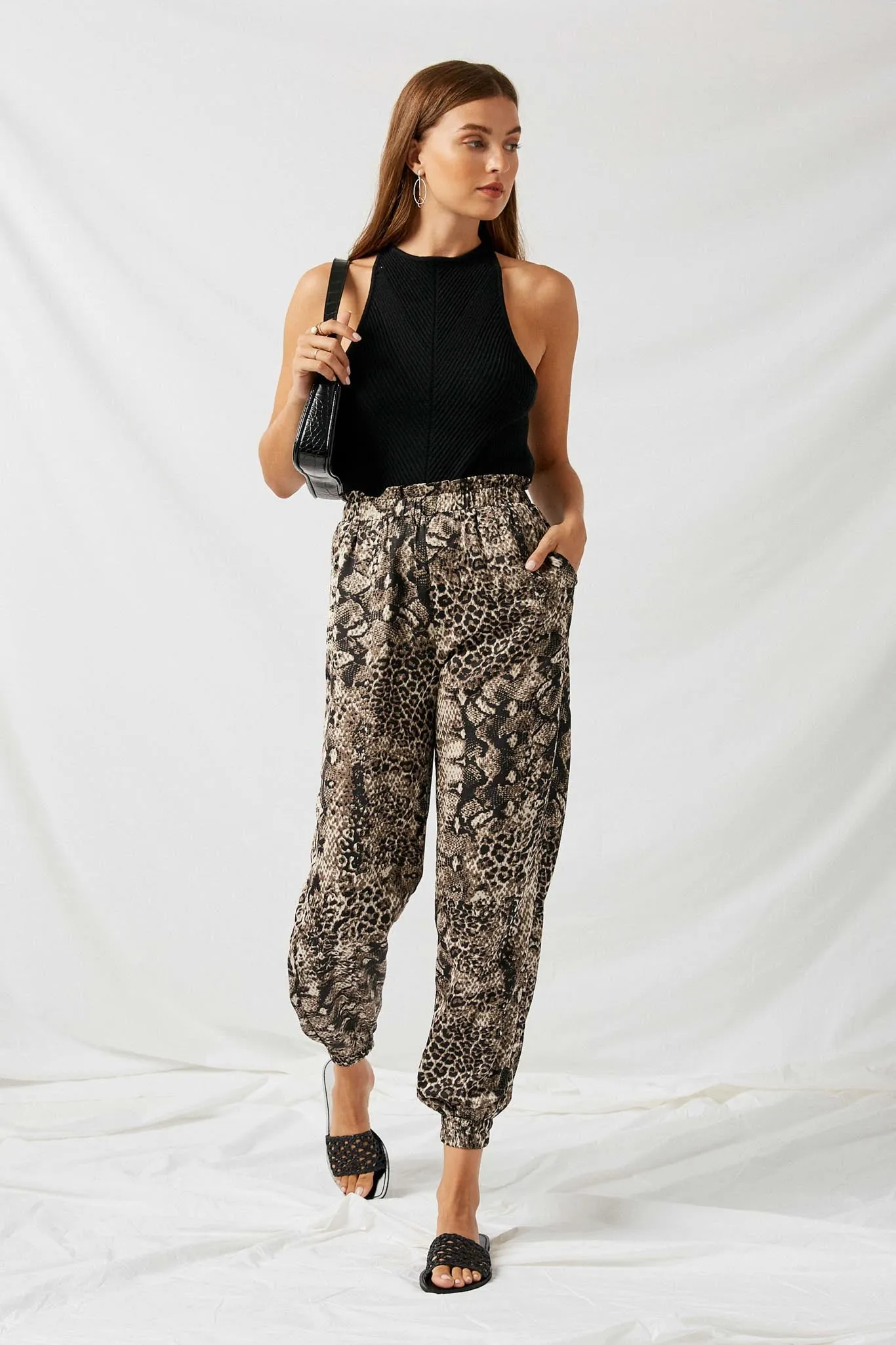 Snake Print Jogger Pants