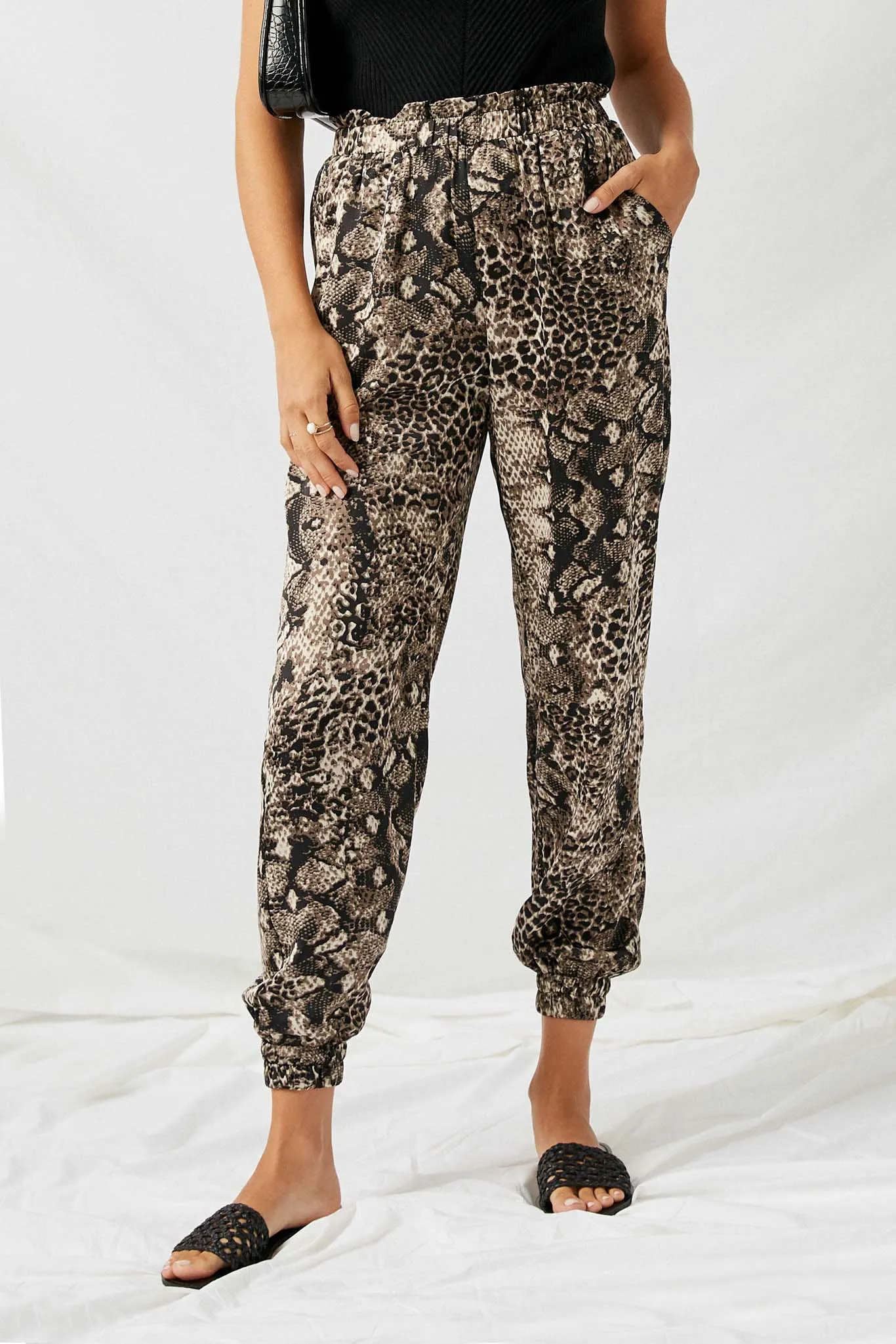 Snake Print Jogger Pants