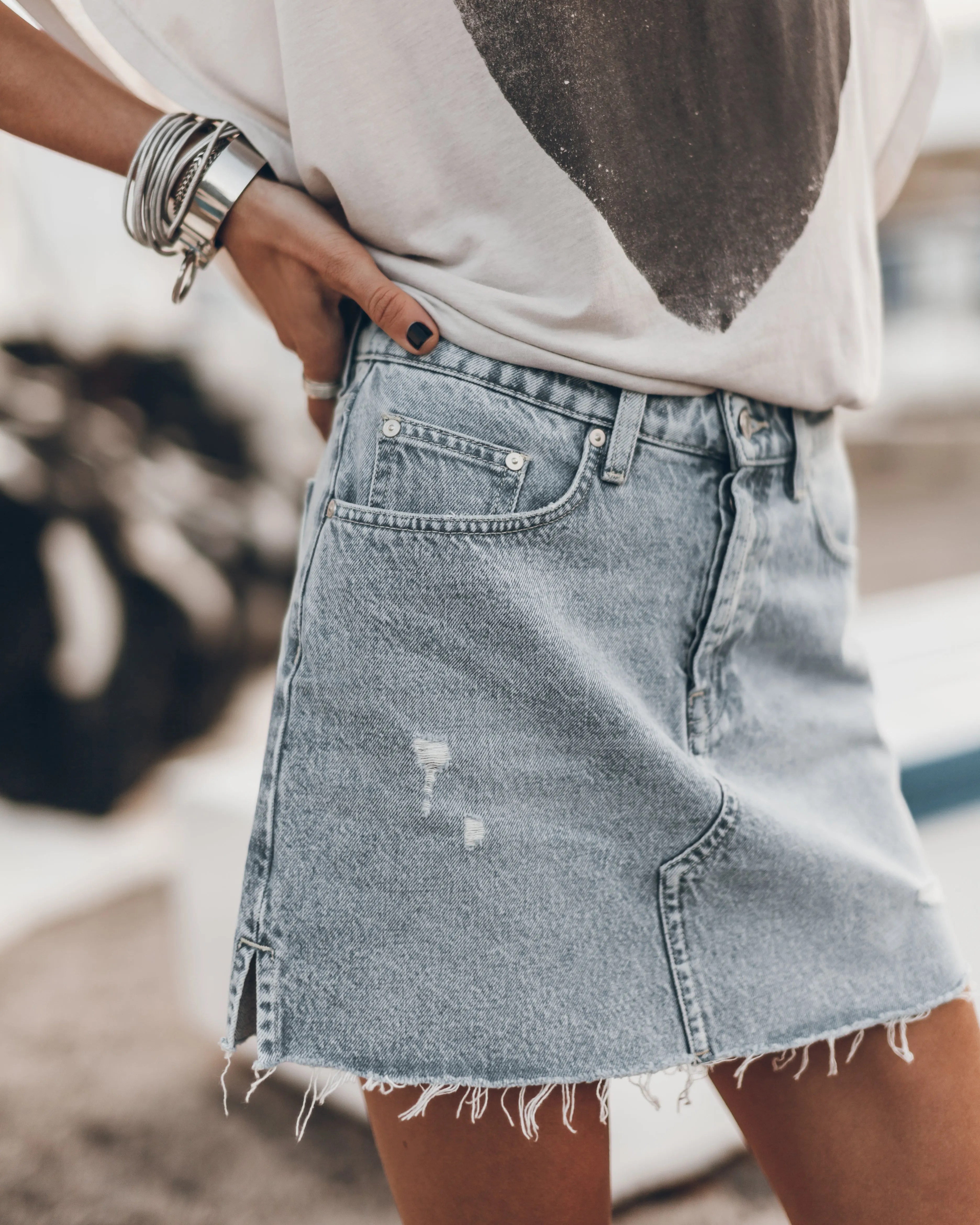 The Blue Denim Skirt