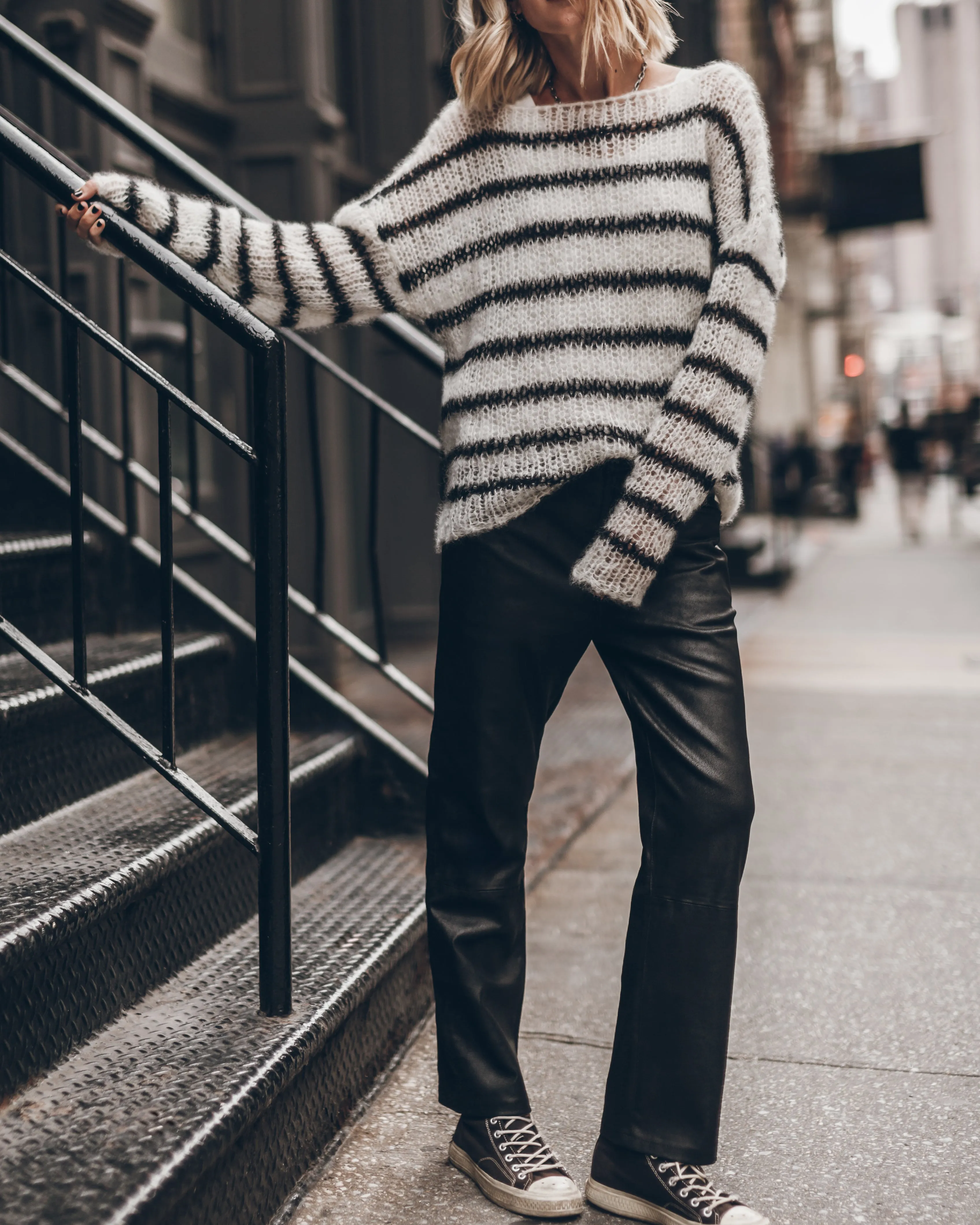 The Striped Mohair Knitted Sweater