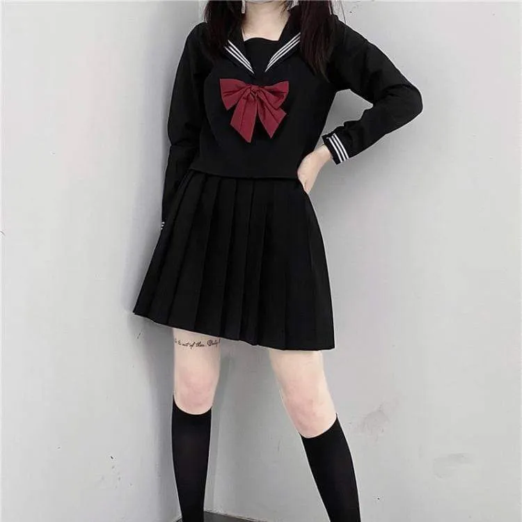 Women's Black Sailor Suit/JK Uniform 